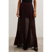 Reiss Sheer Maxi Skirt Chocolate Brown Talla: 18 | Mini Faldas Outlet | Mujer | Marrón