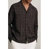 Reiss Ls Windowpane Cuban Shirt Dark Brown Talla: M | Camisas Casuales Outlet | Hombre | Marrón