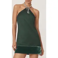 Reiss Embellished Necklace Mini Dress Green Talla: 18 | Mini Vestidos Outlet | Mujer | Verde