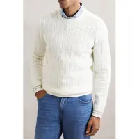Reiss Ls Crew Neck Tipped Cuff Cable Jumper White Talla: XL | Jerséis Outlet | Hombre | Blanco