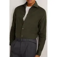 Reiss Ls Fine Cord Cutaway Collar Shirt Dark Green Talla: XL | Manga Larga Outlet | Hombre | Verde