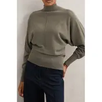 Reiss Funnel Neck Jumper Sage Green Talla: XS | Manga Larga Outlet | Mujer | Verde