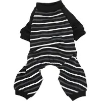 Gistuch Pijama tipo "hundimiento", cálido, cómodo, elástico, con 4 patas, a rayas, para perros y gatos pequeños, ideal para dormir