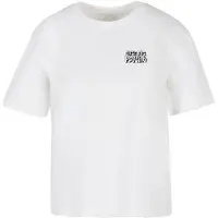 Miss Tee Camiseta 'Cute But Psycho' rosa / negro / blanco