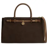 Tommy Hilfiger Bolso de mano 'TOTE SUEDE' umbra / marrón oscuro