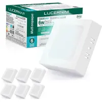 Sonstige Verlage Lámpara LED cuadrada para techo, 6W, luz blanca fría, 6500K, juego de 6 unidades