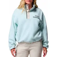 Columbia - Marcas - Helvetia II Cropped Half Snap Fleece Tea Light Dark Stone para Mujer de Nylon - Talla XS - Azul