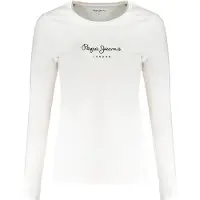 Pepe Jeans para mujer. PL505203 Camiseta New Virginia Ls N blanco (M), Casual, Algodón, Manga larga, outlet 2026.
