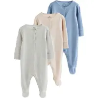 Next Pijama entero/body ecru / azul claro / gris claro