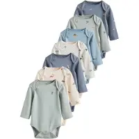 Next Pijama entero/body ecru / azul paloma / verde pastel