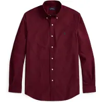 Ralph Lauren para hombre. 710805564526 Camisa oxford teñida Custom Fit burdeos (XXL), Casual, Granate, Algodón, Manga larga, Polo Ralph
