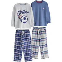 Next Pijama azul / gris moteado / rojo / blanco