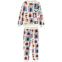 Next Pijama 'Family Christmas Matching' ecru / azul claro / verde oscuro / rojo