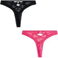 Next Tanga rosa claro / negro