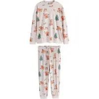 Next Pijama largo crema / umbra / verde / rojo