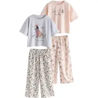 Next Pijama gris / rosa pastel / negro / blanco