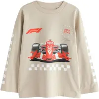 Next Camiseta 'F1' taupe / rojo / negro / blanco