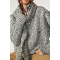 Ba&sh Knitted Scarf Gris Talla: OS | Bufandas Outlet | Mujer