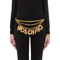 Moschino Inflatable Lettering Chain Belt Gold Talla: L | Cinturones Outlet | Mujer | Amarillo