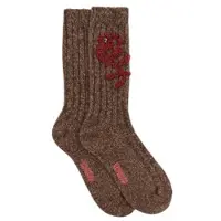 Essentiel Antwerp para mujer. KLOVER Calcetines Bordados Klover marrón (OSFA), Beige, Casual, Homewear, Lana, outlet 2026.