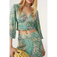 Ba&sh Long Sleeves Top Vert Talla: L | Manga Larga Outlet | Mujer
