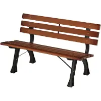 Outsunny Banco de jardín para 2 personas, banco con respaldo, banco para parque, ideal para tomar café