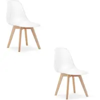 Leobert Silla reclinable - - Kito - Transparente/Patas de madera natural - 46 x 54,5 x 80 cm - Juego de 2