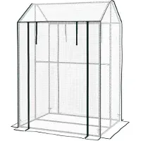 Outsunny Invernadero , invernadero con doble puerta, ideal para jardines