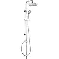 Sonstige Verlage Conjunto de ducha Mereo Sonáta con barra, manguera, toalla y plato. Incluye ducha redonda, diseño delgado, acero inoxidable - CB60101SK