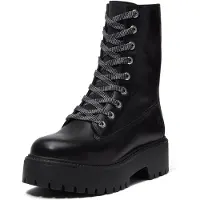 Timberland para mujer. TB0A5SAHW021 Botas de piel Stone Street negro (37.5 W), Plano, Cordones, Casual, outlet 2026.