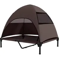 PawHut Cama para perros para exteriores con techo, cama elevada para perros grandes