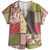 Next Blusa chocolate / caqui / kiwi / rojo