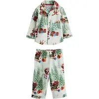 Next Pijama marrón / verde / rojo / blanco