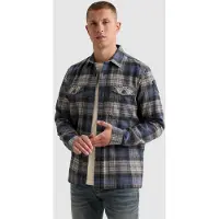 PME Legend Camisa 'Overshirt with check pattern and chest pockets' lila
