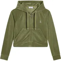 Juicy Couture Sudadera con cremallera 'MADISON' oliva / transparente