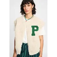 Pom Amsterdam Gilet - Teddy Baseball Ecru Talla: 34 | Chaquetas Outlet | Mujer | Marrón