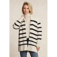 River Woods Long Striped V-neck Jersey Cardigan Applied Pockets Off Whit Talla: M | Cárdigan Outlet | Mujer