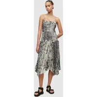 AllSaints Phillipa Noche Dress White Talla: 16 | Vestidos Midi Outlet | Mujer | Blanco