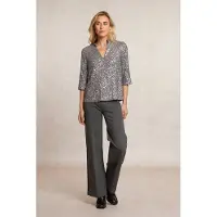 River Woods Glitter V-neck Blouse 3/4 Sleeves Silver Talla: 44 | Manga Larga Outlet | Mujer | Gris