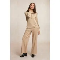 River Woods Fancy Lurex T-shirt With Bow Beige Talla: XS | Manga Larga Outlet | Mujer | Marrón
