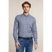 River Woods Custom Fit Fantasy Shirt Brown/blue Talla: M | Manga Larga Outlet | Hombre | Marrón