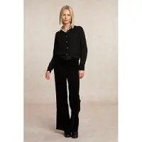 River Woods Buttoned Merino Wool Crew Neck Cardigan Black Talla: M | Manga Larga Outlet | Mujer | Negro