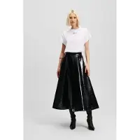 Karl Lagerfeld Faux Leather Croc A Line Skirt Black Talla: 38 | Faldas de Cuero Outlet | Mujer | Negro