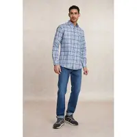 River Woods Custom Fit Checked Flannel Shirt Blue/white Talla: XL | Camisas Casuales Outlet | Hombre | Azul