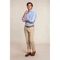 River Woods Custom Fit Cotton Checked Shirt Blue/white Talla: 3XL | Camisas Casuales Outlet | Hombre | Azul