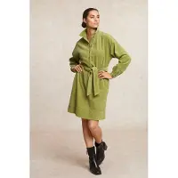 River Woods Belted Corduroy Dress With Buttons Olive Green Talla: 40 | Blusón Outlet | Mujer | Verde