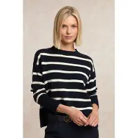 River Woods Crew Nck Stripe Jers Wo Swt Ls Blue Talla: M | Manga Larga Outlet | Mujer | Azul