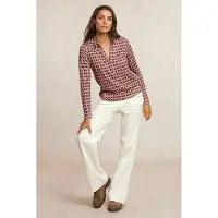 River Woods Jersey Fantasy V-neck Blouse Red/brown Talla: XS | Manga Larga Outlet | Mujer | Rojo