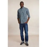 River Woods Custom Fit Cotton Checked Shirt Khaki/white Talla: 3XL | Camisas Casuales Outlet | Hombre | Marrón