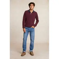 River Woods Custom Fit Cotton Fancy Pique Polo Grape Red Talla: M | Manga Larga Outlet | Hombre | Púrpura